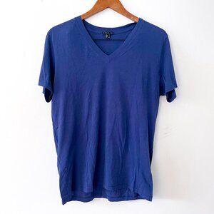 Theory Women's Pima Cotton Blue V-Neck T-Shirt, Size Medium